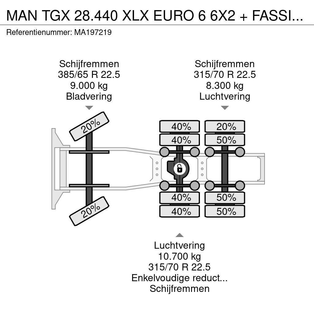 MAN TGX 28.440 XLX EURO 6 6X2 + FASSI F365 + FLYJIB + Tegljači