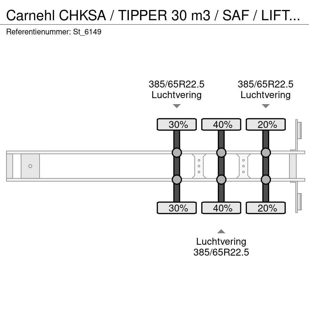 Carnehl CHKSA / TIPPER 30 m3 / SAF / LIFT AXLE / ALUMINIUM Kiper poluprikolice