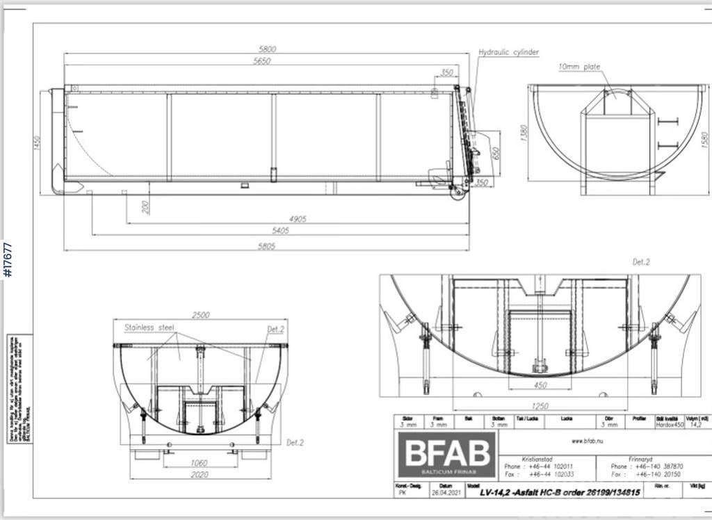  BFAB Asphalt tub on hook frame Ostale kargo komponente