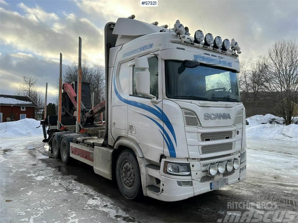 Scania R650 Timber truck with wagon and crane Kamioni za drva Šticari