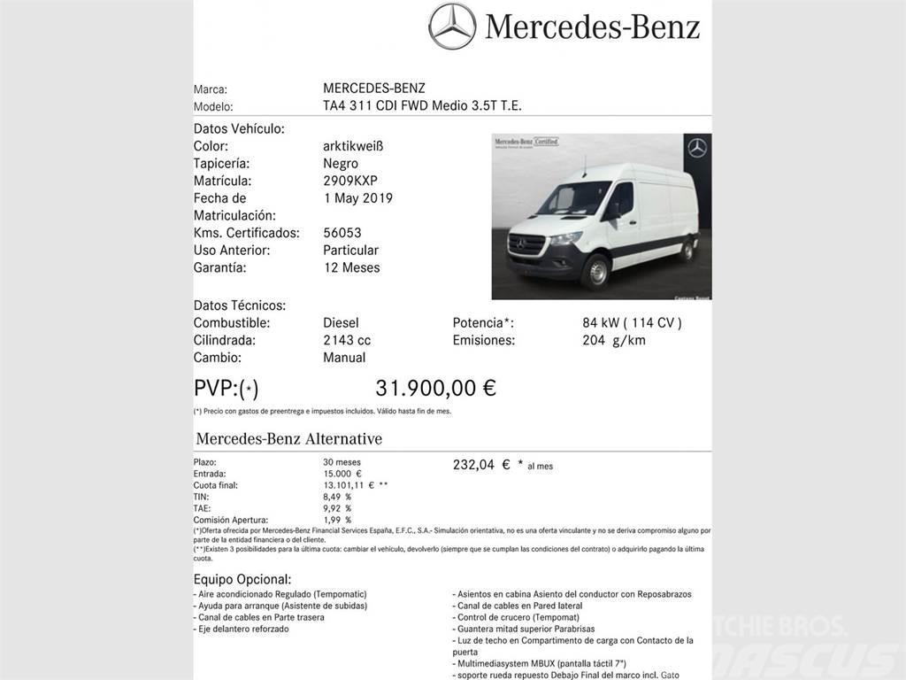 Mercedes-Benz Sprinter 311 CDI MEDIO 3.5T T. ALTO Dostavna vozila / kombiji