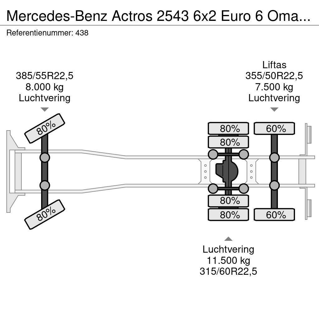 Mercedes-Benz Actros 2543 6x2 Euro 6 Omars 11 Tons Plateau 5 Ton Autotransporteri