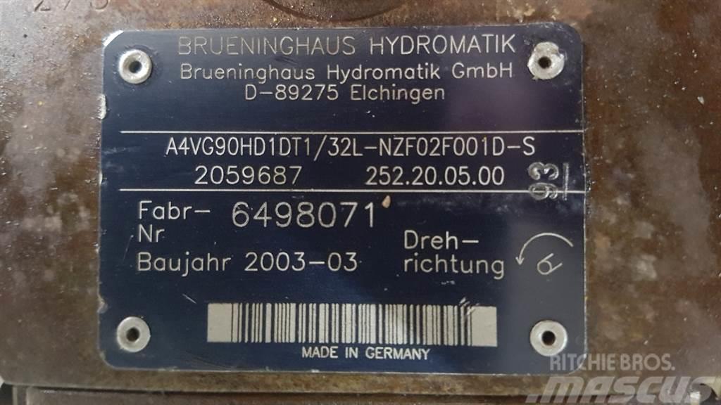 Brueninghaus Hydromatik A4VG90HD1DT1/32L - Drive pump/Fahrpumpe/Rijpomp Hidraulika
