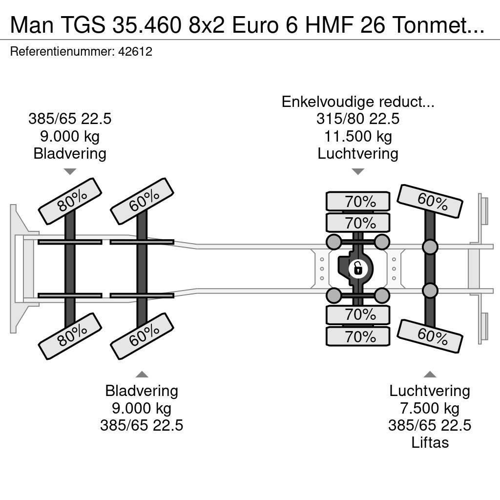 MAN TGS 35.460 8x2 Euro 6 HMF 26 Tonmeter laadkraan Rol kiper kamioni sa kukom za podizanje tereta