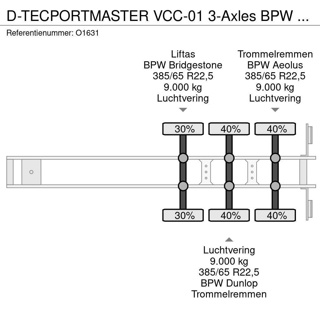 D-tec PORTMASTER VCC-01 3-Axles BPW - Drumbrakes - Lift- Kontejnerske poluprikolice
