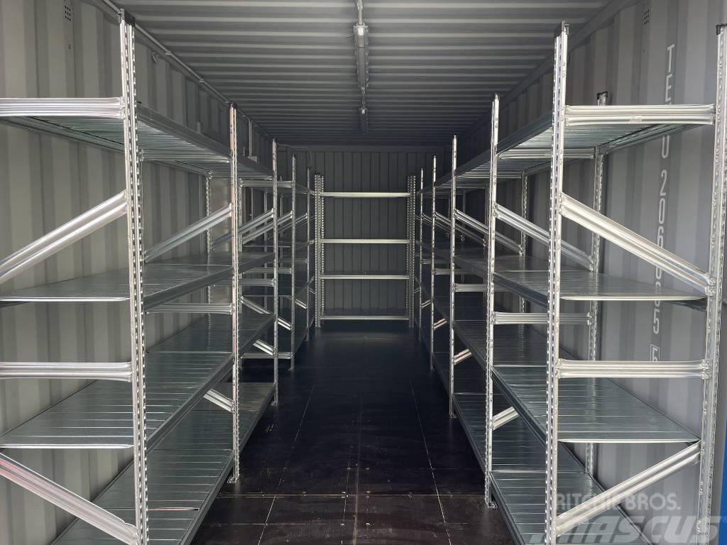  20' Lagercontainer mit Regalen, Licht, Seitentür Kontejneri za skladištenje