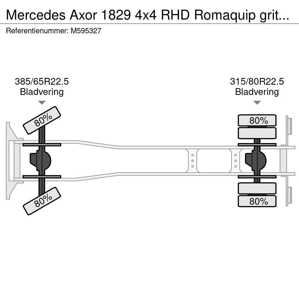 Mercedes-Benz Axor 1829 4x4 RHD Romaquip gritter / salt spreader Kombi vozila/ vakum kamioni