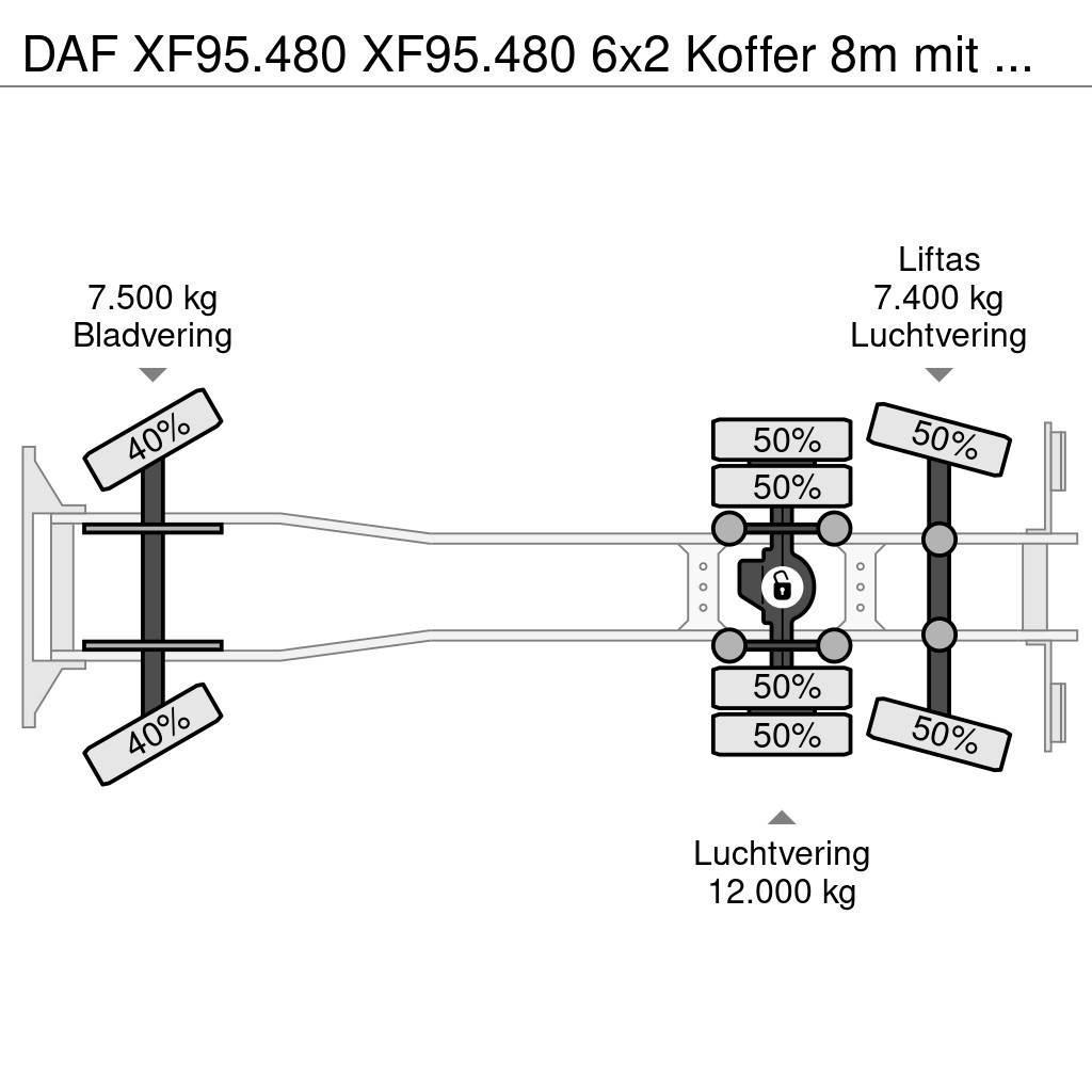 DAF XF95.480 XF95.480 6x2 Koffer 8m mit LBW Sanduk kamioni