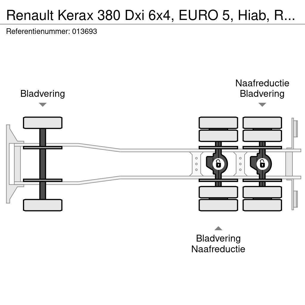 Renault Kerax 380 Dxi 6x4, EURO 5, Hiab, Remote, Steel Sus Kamioni sa otvorenim sandukom