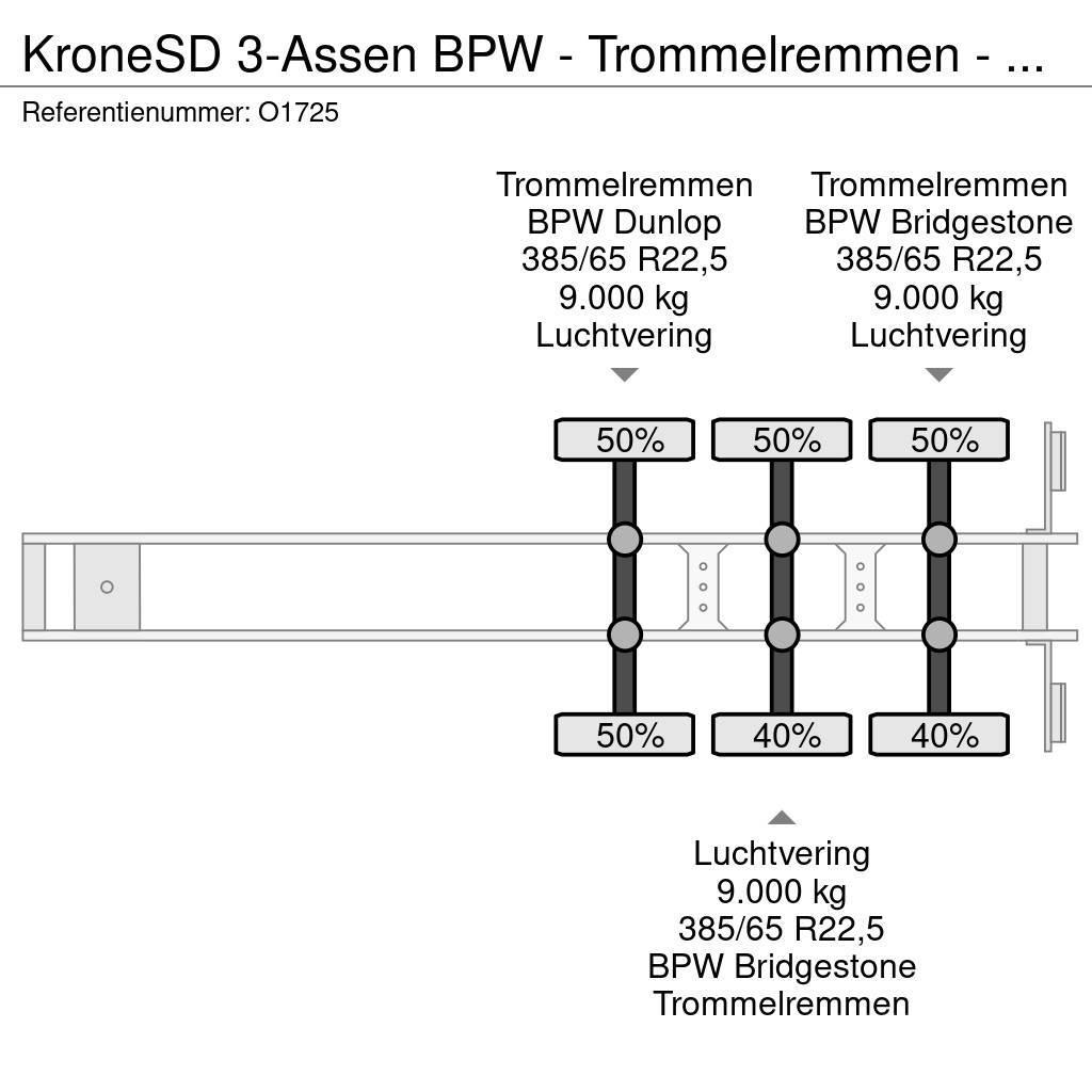 Krone SD 3-Assen BPW - Trommelremmen - Schuifzeilen/Dak Poluprikolice sa ciradom