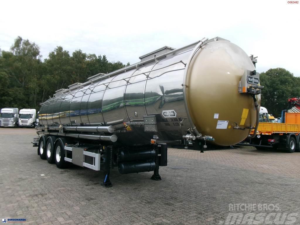 Van Hool Chemical tank inox 33 m3 / 3 comp / ADR 30-03-2024 Poluprikolice cisterne