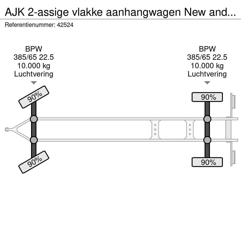 AJK 2-assige vlakke aanhangwagen New and Unused! Prikolice platforme/otvoreni sanduk