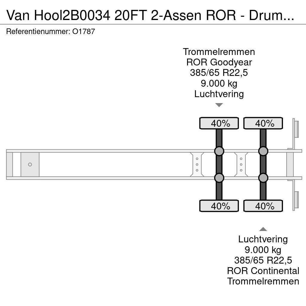 Van Hool 2B0034 20FT 2-Assen ROR - DrumBrakes - Airsuspensi Kontejnerske poluprikolice