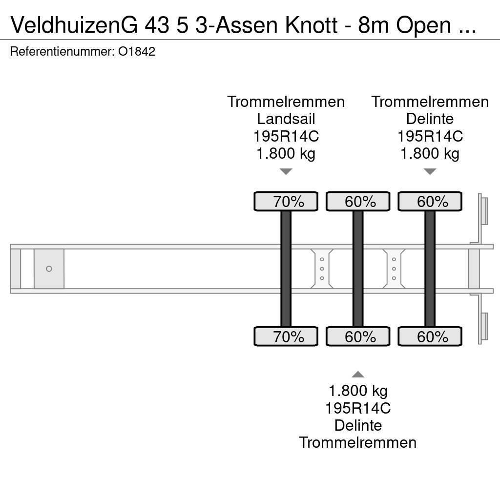Veldhuizen G 43 5 3-Assen Knott - 8m Open Laadbak - Gegalvani Poluprikolice sa otvorenim sandukom