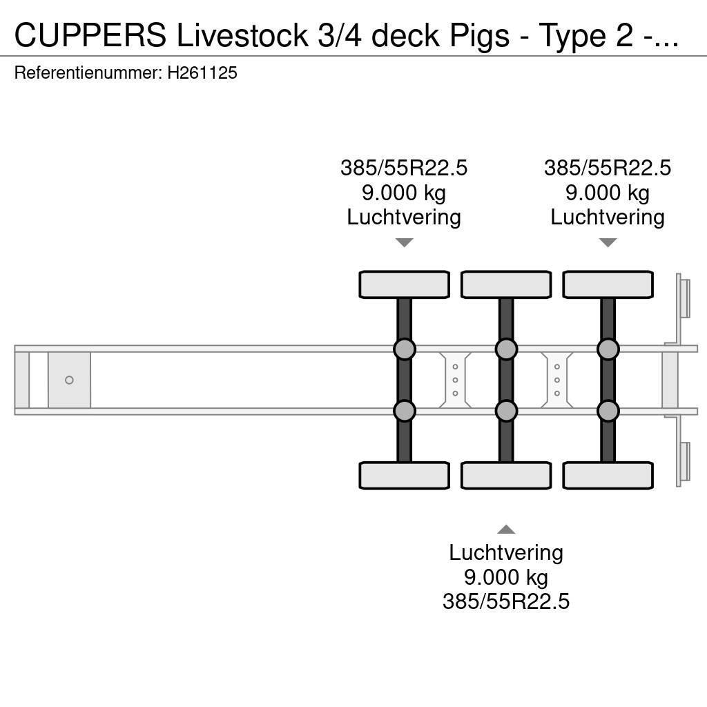  CUPPERS Livestock 3/4 deck Pigs  - Type 2 - Water Poluprikolice za prevoz stoke