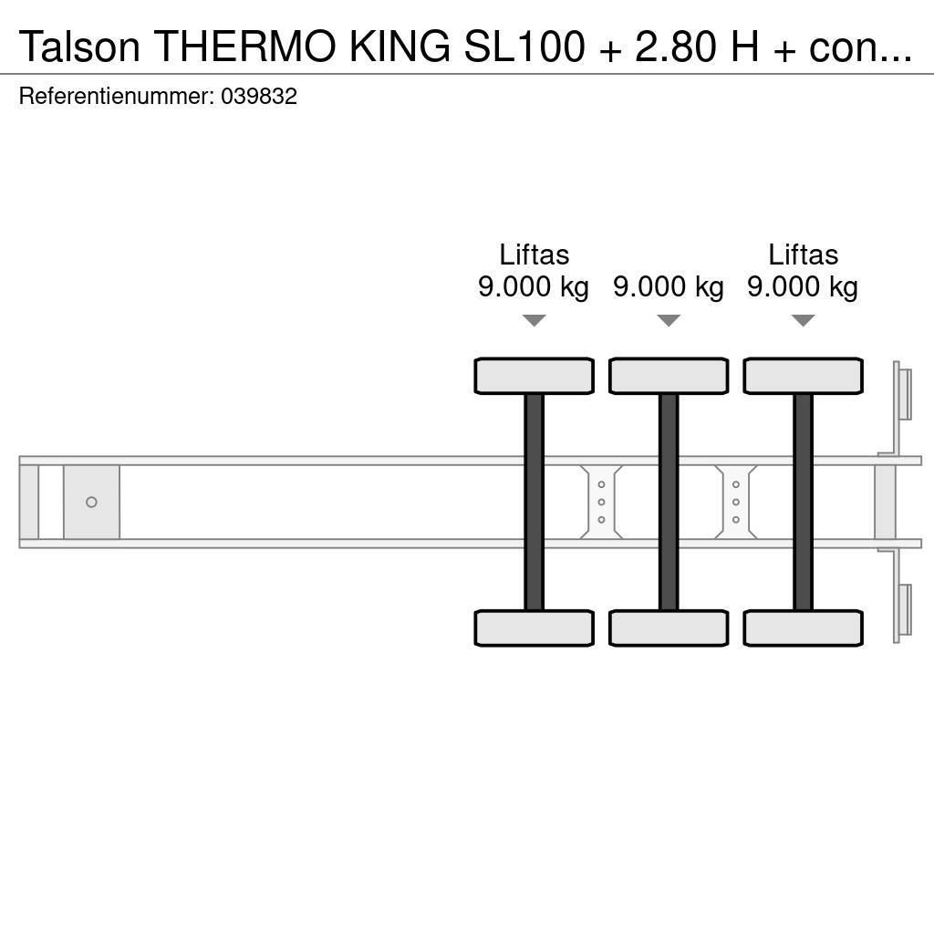 Talson THERMO KING SL100 + 2.80 H + confection + 3 axles Poluprikolice hladnjače