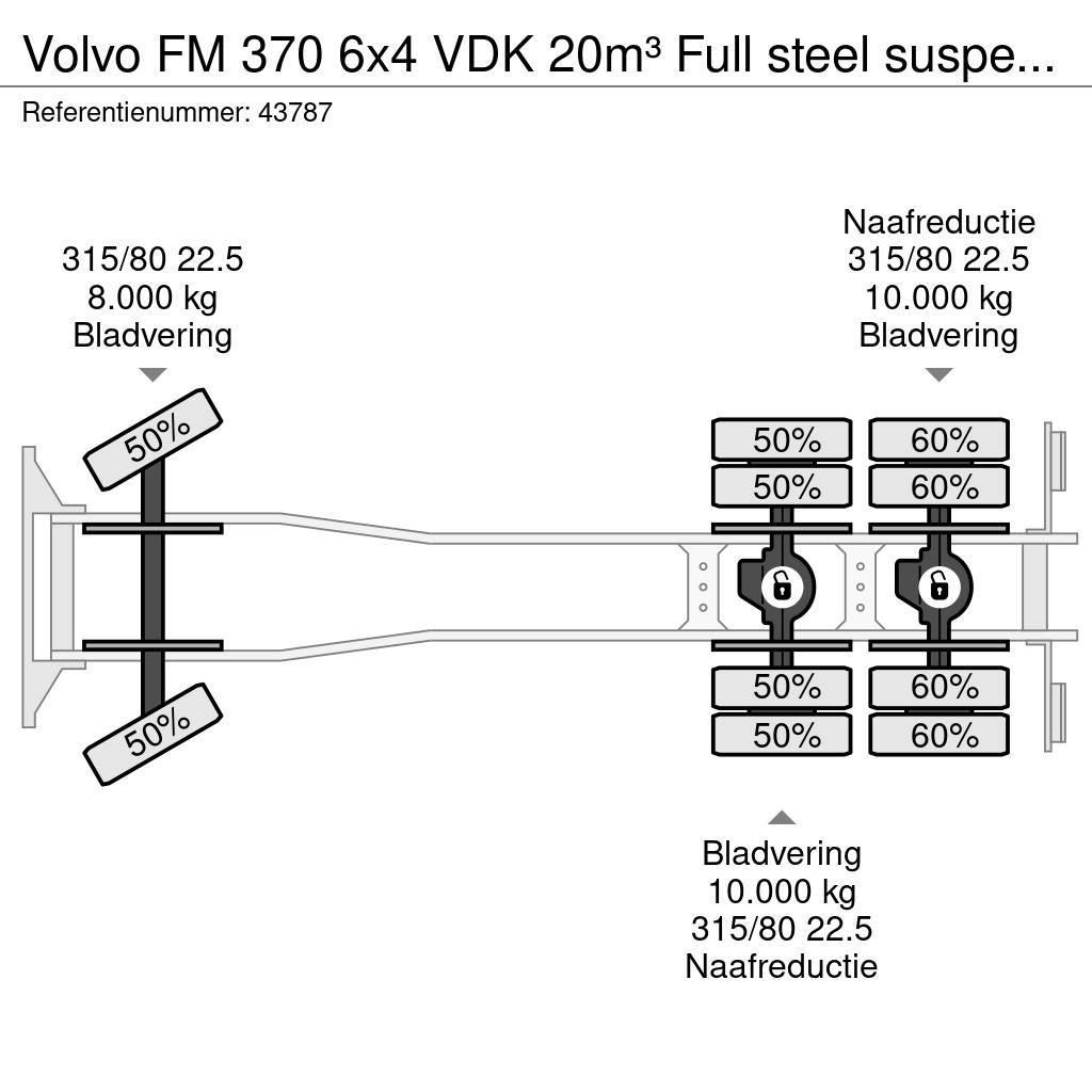 Volvo FM 370 6x4 VDK 20m³ Full steel suspension Kamioni za otpad