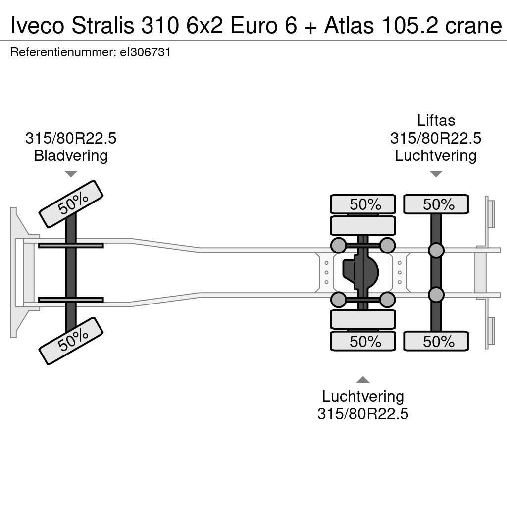 Iveco Stralis 310 6x2 Euro 6 + Atlas 105.2 crane Kamioni sa otvorenim sandukom