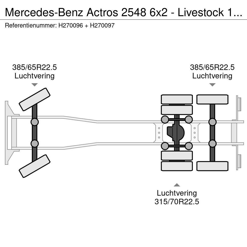 Mercedes-Benz Actros 2548 6x2 - Livestock 1 deck - Truck + Trail Kamioni za prevoz životinja