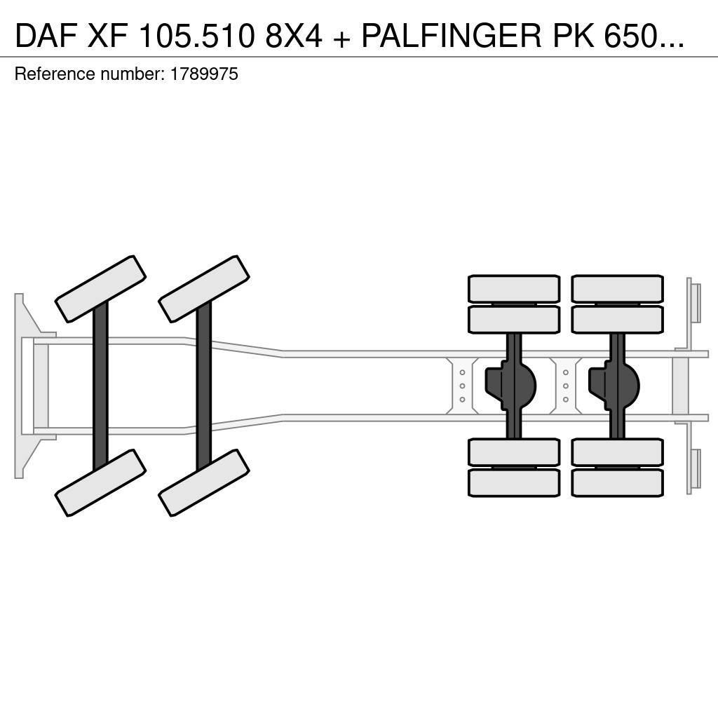 DAF XF 105.510 8X4 + PALFINGER PK 65002-SH E POWER LIN Kamioni sa kranom