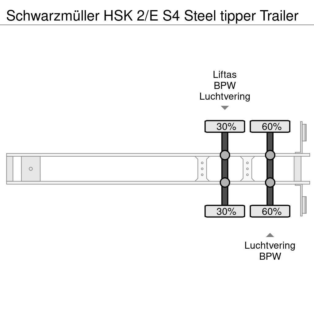 Schwarzmüller HSK 2/E S4 Steel tipper Trailer Kiper poluprikolice