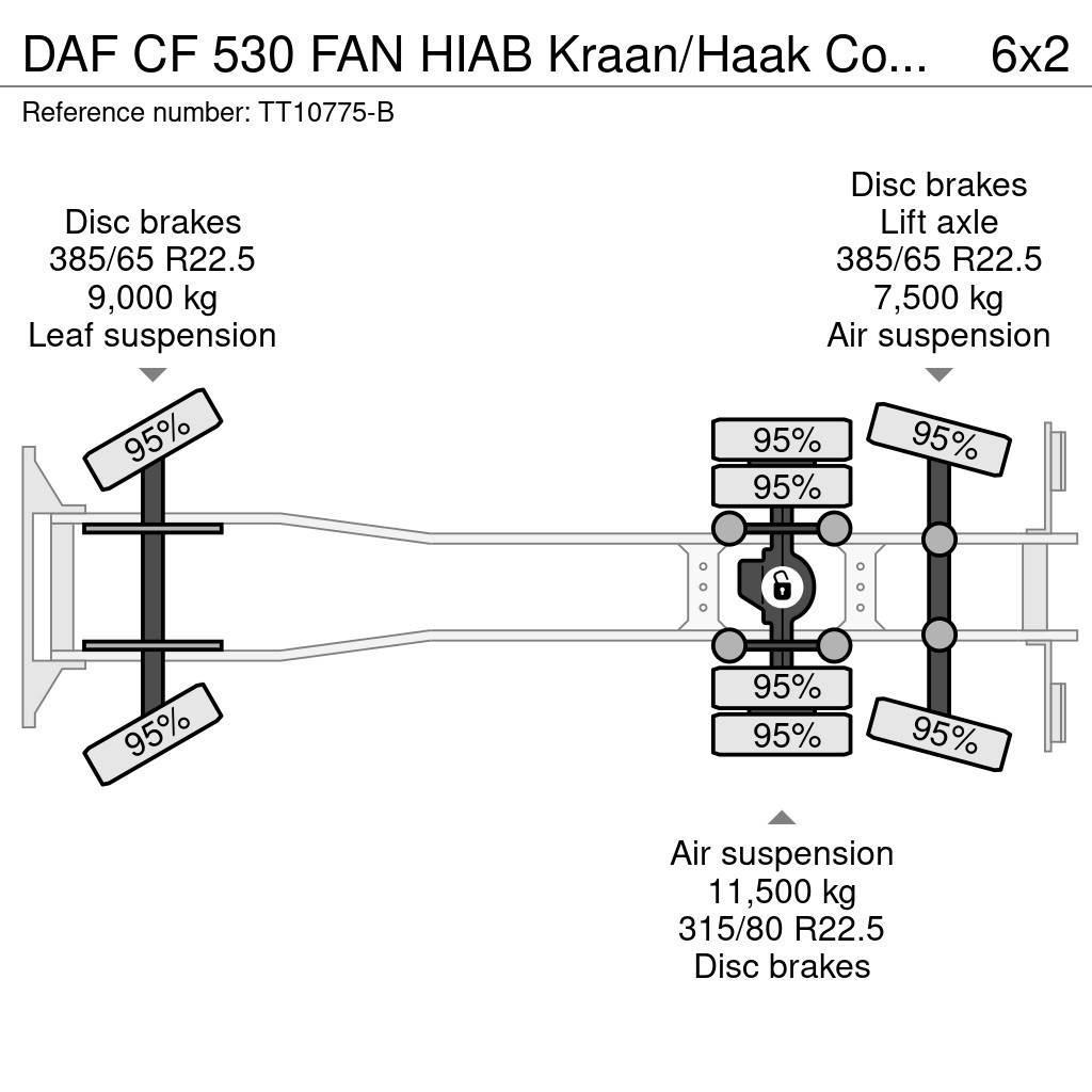 DAF CF 530 FAN HIAB Kraan/Haak Combikeuring 12-2030 Polovne dizalice za sve terene
