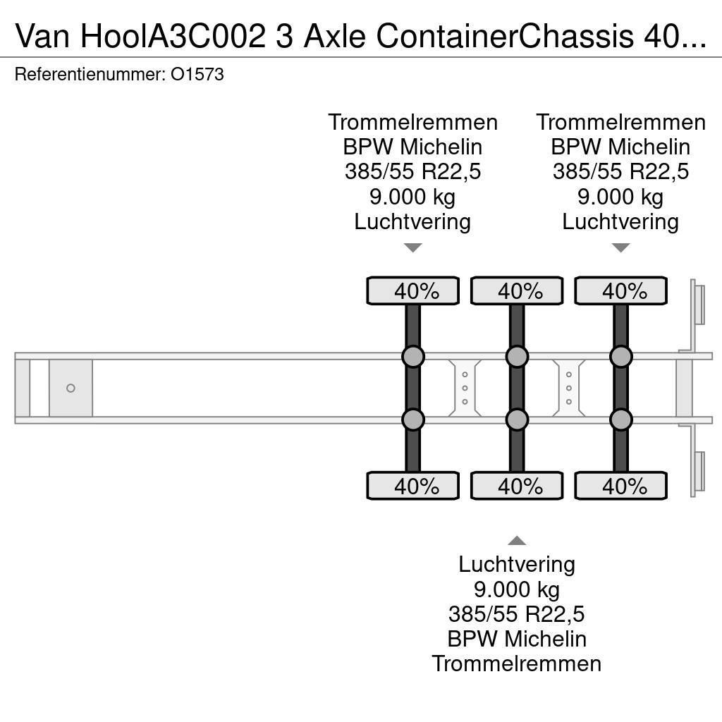 Van Hool A3C002 3 Axle ContainerChassis 40/45FT - Galvinise Kontejnerske poluprikolice