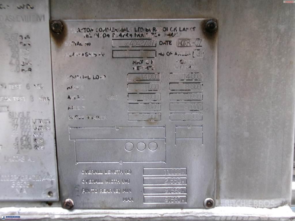  Clayton Chemical tank inox 37.5 m3 / 1 comp Poluprikolice cisterne