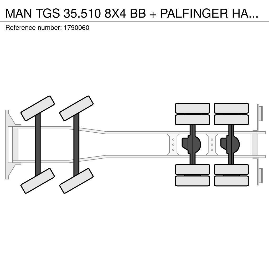 MAN TGS 35.510 8X4 BB + PALFINGER HAAKARMSYSTEEM + PAL Kamioni sa kranom