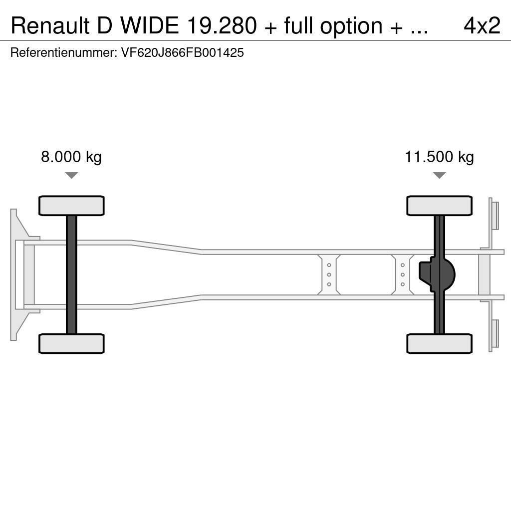 Renault D WIDE 19.280 + full option + REMOTE + EURO 6 HIAB Komunalni kamioni