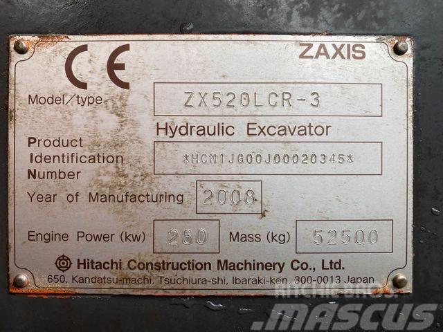 Hitachi ZX520 LCR-3 **BJ. 2008 *17454H/Klima/TOP Zustand Bageri guseničari