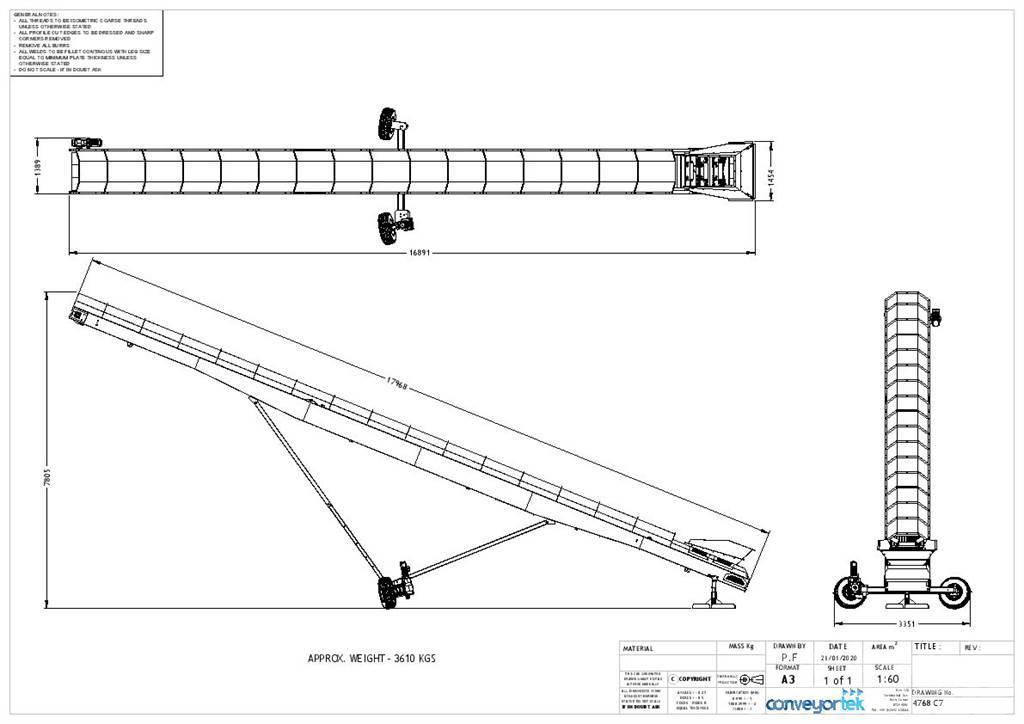  Conveyortek 60ft x 900mm Stockpiling Conveyor Transportne trake