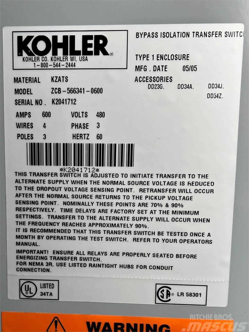 Kohler 600amp 480V Elektronika